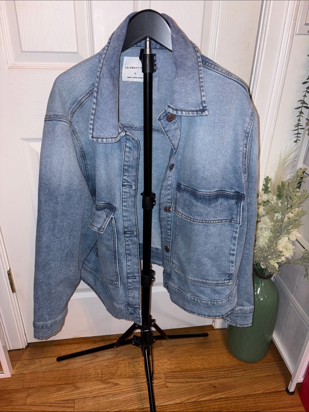 Celebrity Pink Light Blue Denim Jacket